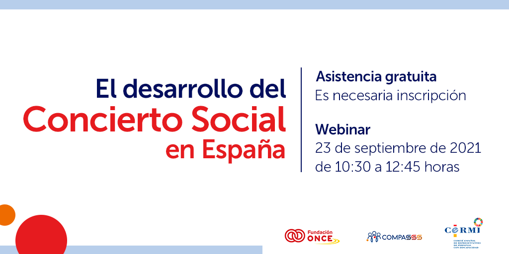 Imagen con la información del próximo webinar sobre Concierto Social en España organizado por COMPASSS