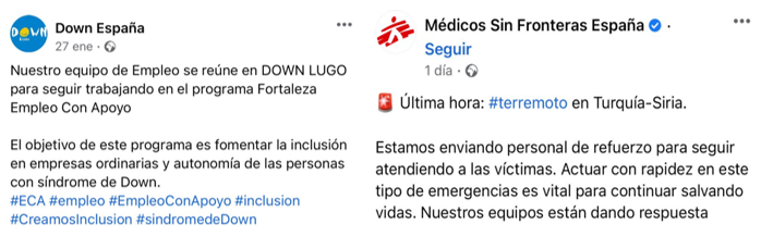 Ejemplo Down España y Médicos Sin Fronteras España